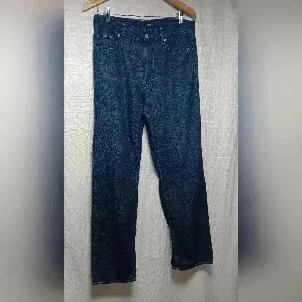 Hugo Boss Texas Straight leg Men's Dark Jeans. 32x32 - Picture 2 of 7